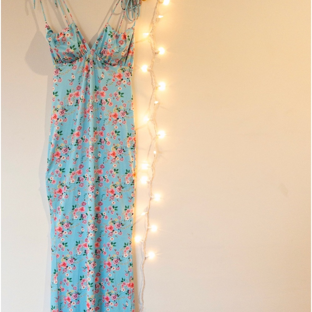 Blue Floral Long Dress